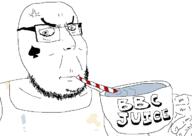 anger_mark angry arm bbc closed_mouth clothes cup drinking drinking_straw glasses hand holding_object juice redraw sleeveless_shirt soyjak spade stubble tattoo variant:cobson // 648x459 // 13.8KB