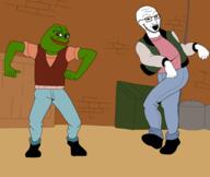 80s 90s closed_mouth dance edit ext=gif frog glasses new_kids_on_the_block open_mouth pepe smile smug soyjak stubble variant:soyak // 978x827 // 733.6KB