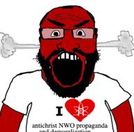angry atheism balding beard clothes fume glasses hair heart i_love new_world_order nose open_mouth red_skin soyjak stubble variant:science_lover // 800x789 // 379.7KB