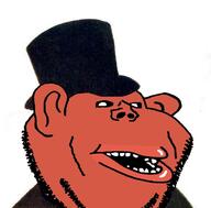 amerimutt brown_skin clothes ear hat open_mouth porky soyjak stubble subvariant:impish_amerimutt top_hat variant:impish_soyak_ears // 576x566 // 60.1KB