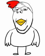 animal animated arm beak chicken chicken_dance dance full_body glasses hand leg smile soyjak stubble subvariant:wholesome_soyjak variant:gapejak wing // 599x754 // 106.4KB