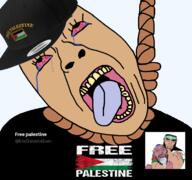 TPD brown_skin flag:palestine gem hanging israel israeli open_mouth palestine palestinian protest soyjak tongueo variant:bernd variant:chudjak zionism zionist // 771x723 // 191.0KB