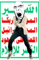 angry animated arabic_text country dance flag gangnam_style glasses houthi islam israel judaism open_mouth soyjak stubble text united_states variant:cobson yemen // 300x460 // 511.2KB