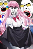 3soyjaks anime beard big_z bocchi_the_rock dress glasses gotou_hitori lipstick open_mouth pink_hair russia stubble tinted_glasses variant:alicia variant:cobson variant:nojak // 850x1234 // 1.1MB