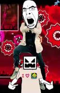 2soyjaks animated arm clothes dance dubstep excessive_compliment gangnam_style geometry_dash glasses hand heart i_like_your_face i_love music nexus_(geometry_dash_player) open_mouth pennutoh pointing push_pin soyjak sticky stubble tranny transheart tshirt variant:cobson variant:shirtjak video // 300x460, 60.1s // 15.7MB