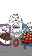 backwards_cap barfly7777 beard cooking food glasses goyslop gray_hair grey_beard happy holding_object old open_mouth soy traced walmart // 409x719 // 46.4KB
