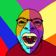 colorful glasses ishowspeed open_mouth soyjak stubble variant:unknown // 500x500 // 37.7KB