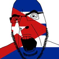 angry country cuba flag glasses open_mouth soyjak star stubble variant:cobson // 721x720 // 29.6KB