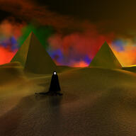 3d album_cover desert landscape music pyramid robe vaporwave variant:feraljak // 1200x1200 // 795.4KB