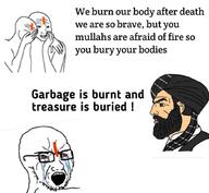bindi cremation crying glasses hinduism islam laughing nordic_chad open_mouth soyjak stubble text variant:soyak wojak // 1044x962 // 93.2KB