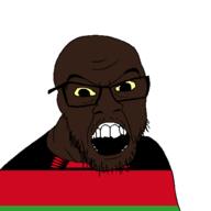 black_skin clothes country flag flag:malawi glasses malawi open_mouth small_eyes soyjak stubble variant:feraljak // 1500x1500 // 31.5KB