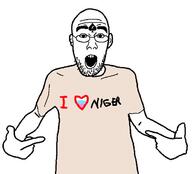 africa arm clothes glasses hand heart i_heart_nigger i_love niger nigger open_mouth pointing russia soyjak spade stubble tranny tshirt variant:shirtjak z_(russian_symbol) // 618x559 // 72.5KB