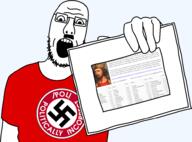adolf_hitler arm frame glasses hand holding_object judaism mustache nazism nickelback open_mouth picture pol_(4chan) stubble variant:nickeljak // 961x713 // 243.8KB