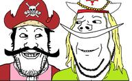 2soyjaks anime are_you_soying_what_im_soying clothes glasses gol_d_roger grin hat long_hair meta:tagme mustache one_piece pirate pirate_hat raised_eyebrow skull skull_and_bones smirk stubble subvariant:wholesome_soyjak variant:gapejak variant:markiplier_soyjak whitebeard yellow_hair // 1200x738 // 145.0KB