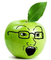 apple food fruit glasses irl objectsoy open_mouth soyjak stubble variant:soyak // 218x255 // 67.3KB