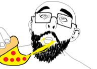 beard closed_mouth ear food glasses hand holding_object pizza soyjak variant:unknown // 484x347 // 11.4KB
