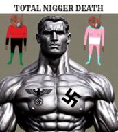 ai_generated angry buff closed_mouth clothes gigachad glasses hair hanged meta:tagme nazism soyjak tags total_nigger_death variant:bernd // 512x570 // 561.2KB