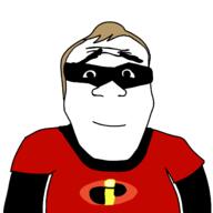 closed_mouth clothes disney hair incredible_fatty mr_incredible smile soyjak subvariant:science_lover superhero the_incredibles variant:markiplier_soyjak yellow_hair // 1378x1378 // 71.1KB