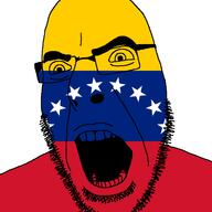 angry country flag glasses open_mouth soyjak star stubble variant:cobson venezuela // 721x720 // 29.0KB