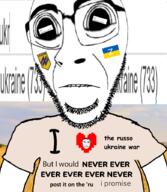 angry arm azov_battalion biting_lip closed_mouth clothes ear field glasses hair heart i_would_never merge meta russia russo_ukrainian_war soybooru soyjak stubble subvariant:chudjak_front subvariant:science_lover text tshirt ukraine variant:chudjak variant:cobson variant:markiplier_soyjak wheat wheat_field // 779x898 // 376.2KB