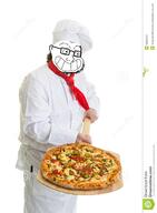 arm calarts chef clothes glasses holding_object irl pizza smile soyjak stubble variant:classic_soyjak // 957x1300 // 681.3KB
