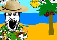 arm beach clothes coconut concerned drawn_background frown glasses hand hat holding_object juice multiple_soyjaks open_mouth orange_(fruit) palm_tree plant sand sea smile soyjak soyjak_trio stretched_mouth stubble sun tree tshirt vacation variant:classic_soyjak variant:gapejak variant:markiplier_soyjak variant:tony_soprano_soyjak variant:wholesome_soyjak water // 1414x1005 // 554.8KB