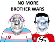 brother c++ chud glasses no_more_brother_wars pink_hair rust_(programming_language) smile smirk smug stubble swastika tranny troon variant:chudjak // 870x673 // 153.8KB