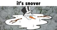 carrot closed_eyes closed_mouth ear glasses irl_background its_over over snow snowman stubble text top_hat variant:soyak // 920x477 // 182.9KB