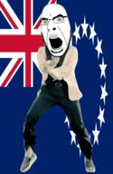 angry animated cook_islands country cross dance flag full_body gangnam_style glasses irl open_mouth soyjak star stubble variant:cobson // 300x460 // 500.3KB