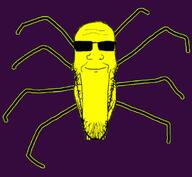 bug chin closed_mouth glasses glowie glowing meta:tagme smile spider stubble sunglasses variant:markiplier_soyjak yellow // 511x471 // 96.5KB