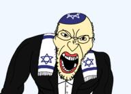 angry clothes glasses hair hat judaism kippah scarf soyjak star_of_david stubble suit tallit variant:angry_soyjak white_skin // 2266x1614 // 119.5KB