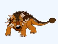 angry animal ankylosaurus dinosaur full_body glasses open_mouth prehistoric soyjak spike stubble tail teeth variant:feraljak yellow_sclera // 1600x1200 // 82.1KB