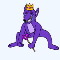 angry animal bloodshot_eyes bouncelia clenched_teeth crown crying ear furry garten_of_banban heart jewel kangaroo meta:not_a_soyjak monkey_dance pouch purple queen_bouncelia staff // 720x720 // 106.8KB