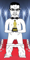angry award bow_tie glasses hand holding_object red_carpet tiny_penis trophy variant:chudjak white_skin // 956x1900 // 693.4KB