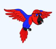 animal beak bird feather full_body glasses open_mouth parrot smug soyjak stubble variant:smugjak wing // 1600x1402 // 41.0KB