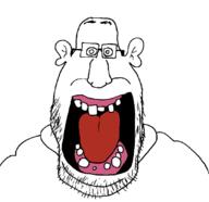 british ear father glasses nas open_mouth shrek soyjak stubble teeth variant:unknown // 1080x1049 // 171.8KB