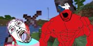 2soyjaks angry blood bloodshot_eyes buff crying czechia glasses gore hair minecraft mustache open_mouth purple_hair soyjak stubble sword tongue tranny variant:bernd variant:cobson video_game yellow_teeth // 1840x920 // 1.3MB