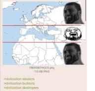 africa ear gigachad glasses hair his_(4chan) map mediterrenean nordic open_mouth smile soyjak stubble text variant:thps_soyjak // 1068x1024 // 703.2KB
