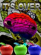 apple bald brain colorful distorted glasses its_over soyjak stubble subvariant:lawrence text upside_down variant:markiplier_soyjak // 481x643 // 459.6KB