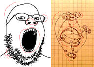 ccru comparison glasses no_eyebrows numogram open_mouth soyjak stubble variant:gapejak // 3599x2571 // 3.7MB