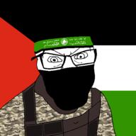 angry camouflage clothes flag flag:palestine glasses hamas headband mask military palestine palestinian soyjak variant:feraljak // 1500x1500 // 8.6MB