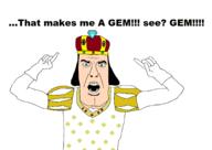 arm blue_eyes clothes crown gem glove hand hat he_will_always_be_a_gem lord_farquaad open_mouth pointing shrek soyjak subvariant:cobson_front text variant:cobson white_skin // 2784x1972 // 94.5KB