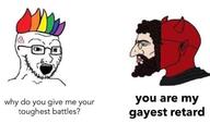 boylover_symbol demon gay glasses hair nordic_chad nose_piercing open_mouth pedophile piercing pointy_ears rainbow satan soyjak stubble tattoo text variant:soyak // 976x636 // 69.4KB