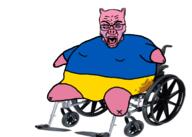 amputee closed_eyes crying ear flag flag:ukraine glasses hohol open_mouth pig soyjak stubble ukraine variant:rupturejak wheelchair // 2100x1500 // 807.8KB