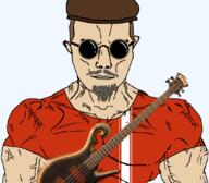 bass buff clothes glasses goatee goggles guitar hat les_claypool muscles mustache primus smile subvariant:muscular_chud track_suit variant:chudjak white_skin // 1059x929 // 257.9KB