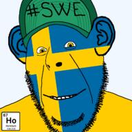 blue_skin chemistry clothes ear element hat holmium looking_at_you smile soyjak stubble sweden text variant:cobson yellow_eyes yellow_skin // 721x720 // 38.4KB