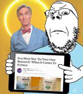 angry arm bill_nye closed_mouth clothes glasses hand holding_object soyjak stubble tablet variant:gapejak // 720x824 // 55.7KB