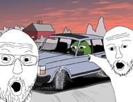 2soyjaks apu frog glasses open_mouth pepe pointing stubble variant:two_pointing_soyjaks // 1022x781 // 111.1KB