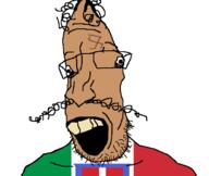 brown_skin flag flag:italy glasses italy mustache nazism nose open_mouth shitaly soyjak stubble swastika teeth variant:parrotjak yellow_teeth // 682x576 // 25.7KB