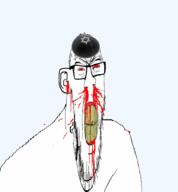 angry blood bloodshot_eyes clenched_teeth clothes cracked_teeth ear glasses hat jew kippah red_eyes soyjak stubble transparent variant:feraljak vein yellow_teeth // 2292x2469 // 450.7KB